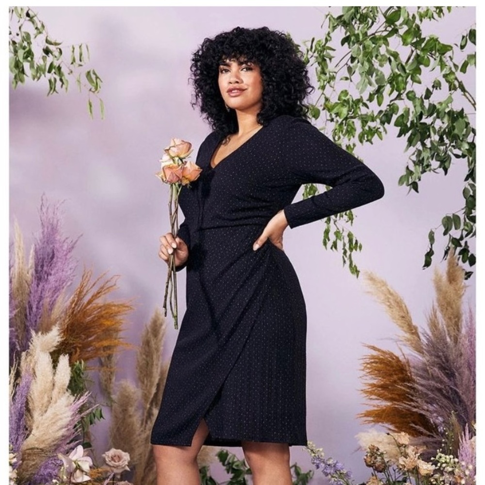 Modcloth Knit on the Town faux wrap dress size small